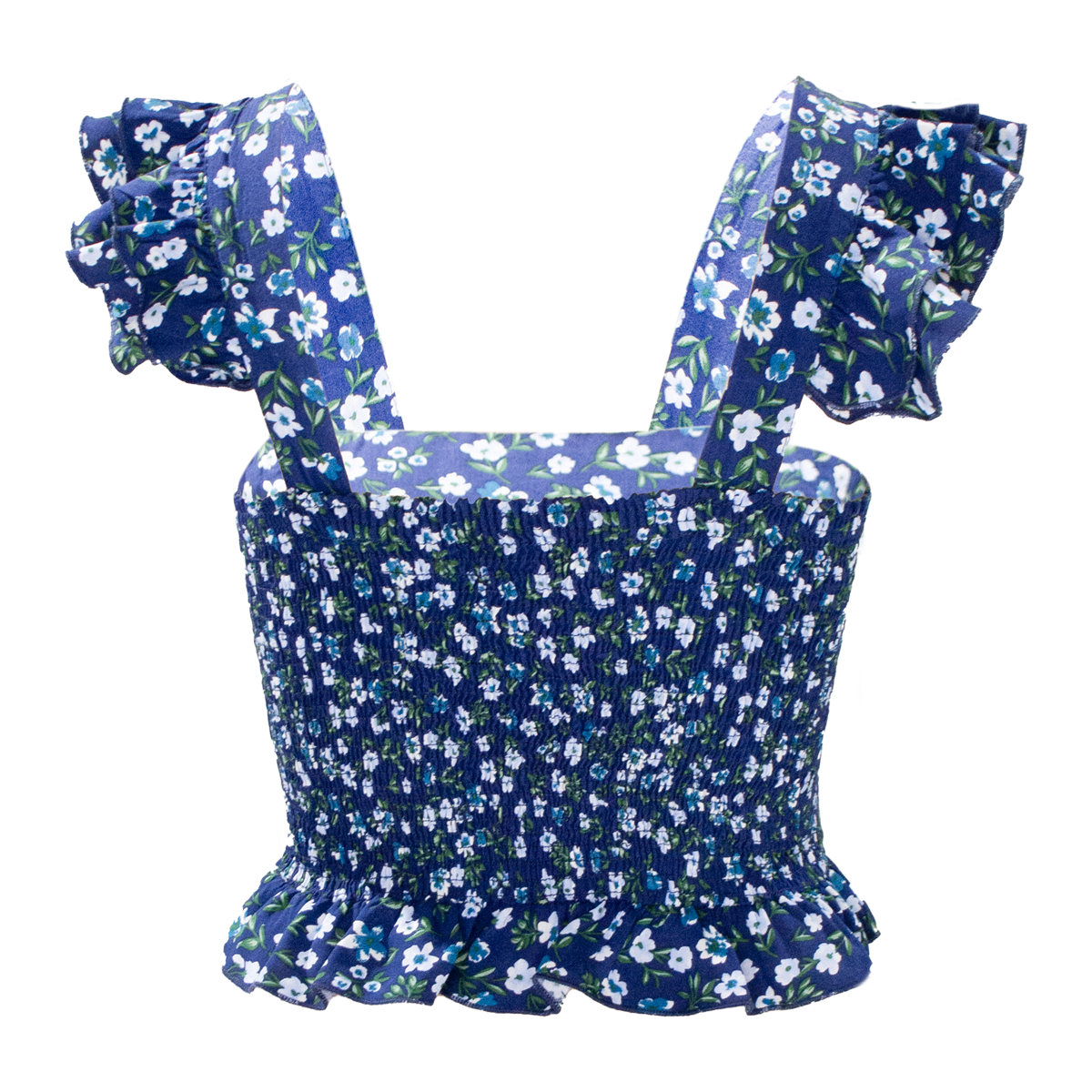 BLUE FLORAL CROP TOP FOR GIRLS Nauty Blue Intl